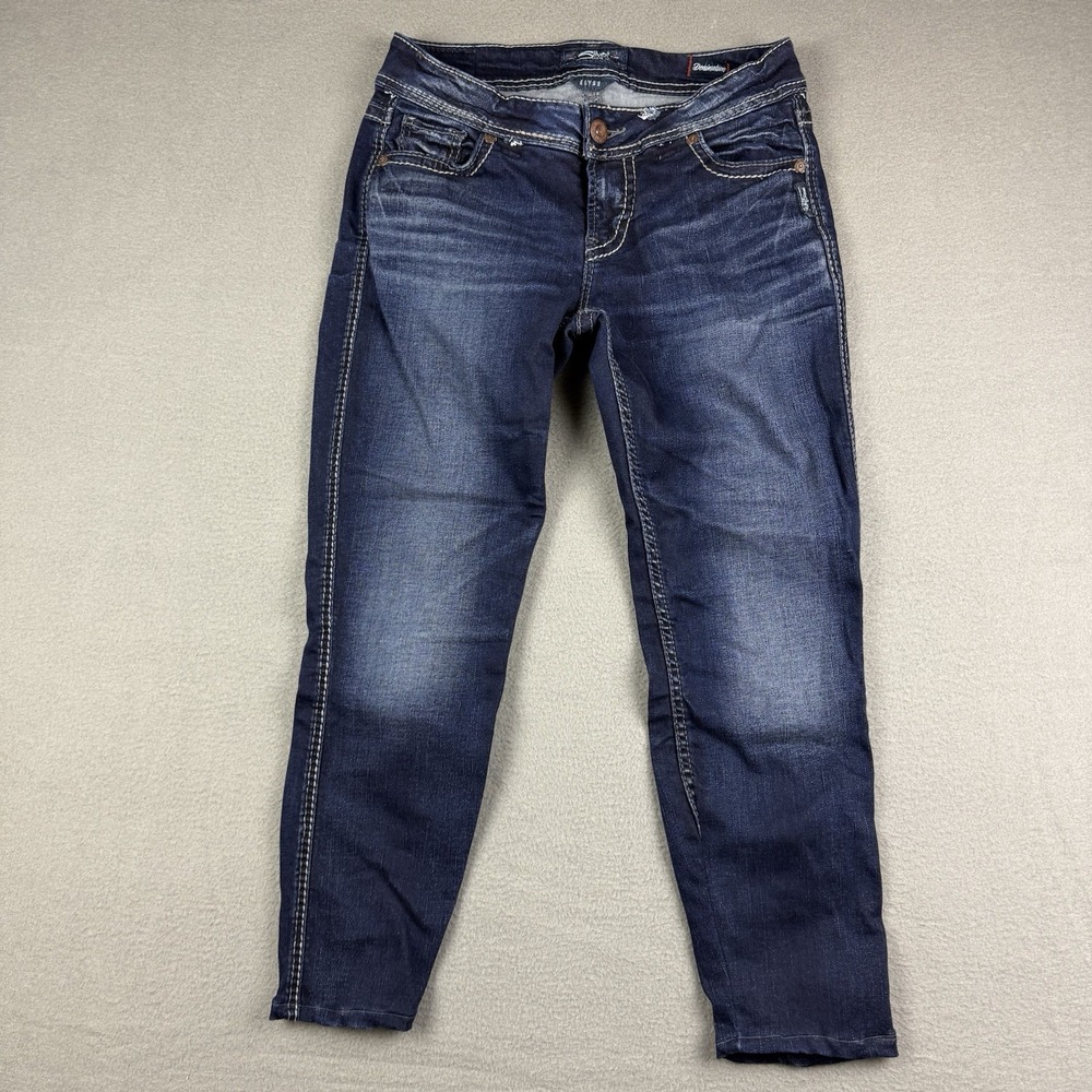 Silver Jeans Co. Women's‎ Elyse Mid Rise Straight Leg Jeans Size 30x26 HEMED